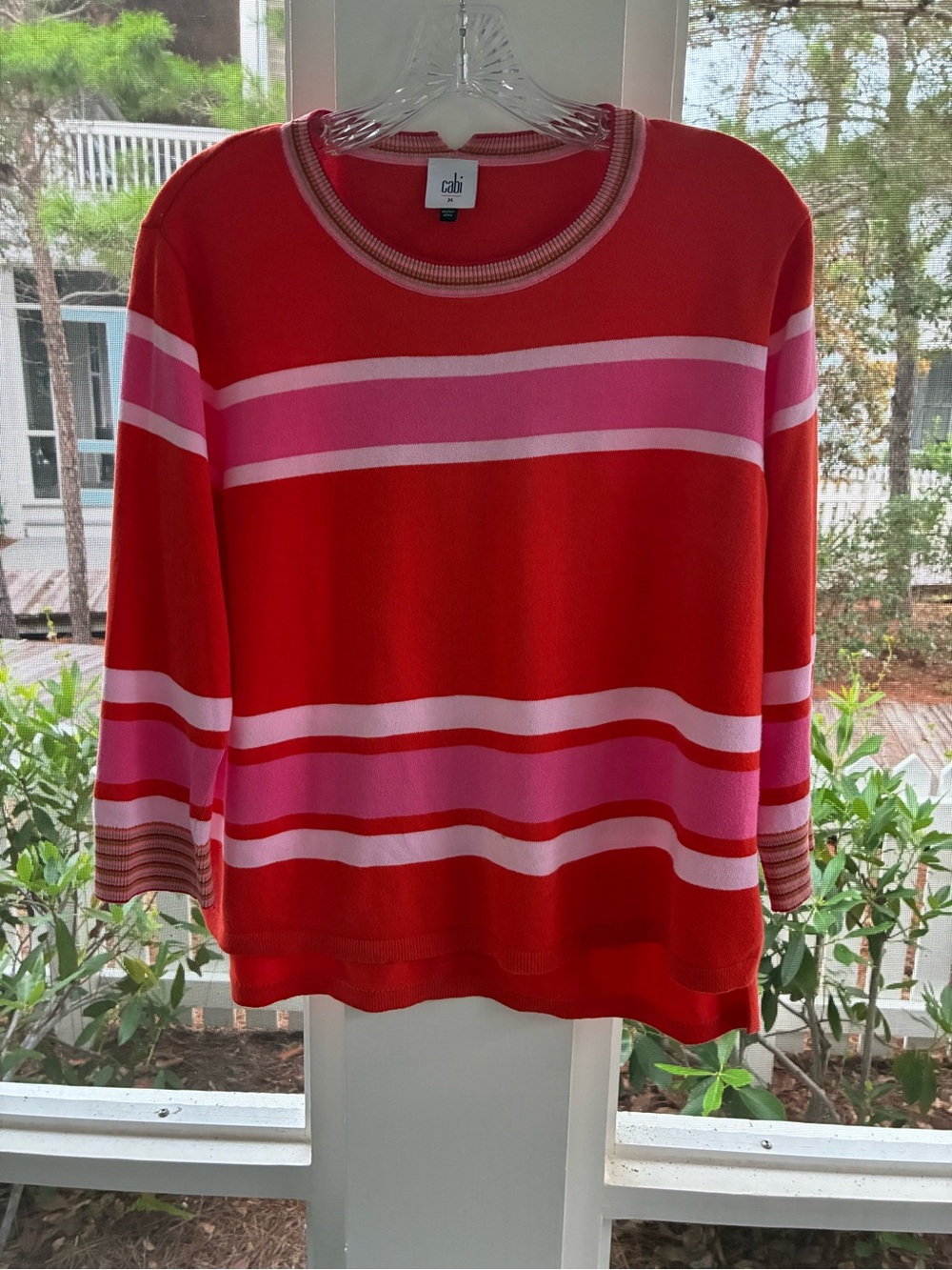 CAbi Striped Crewneck Sweater